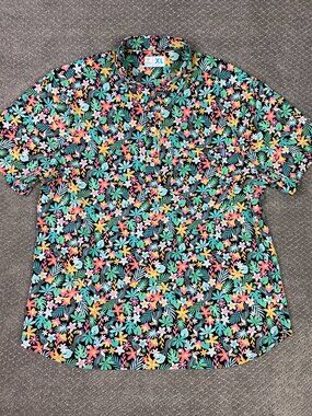 Chubbies Polo Shirt Mens XL Parrot Toucan Floral Tropical AOP Golf Performance